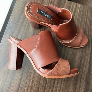 White House Black Market Brown Mule Heels